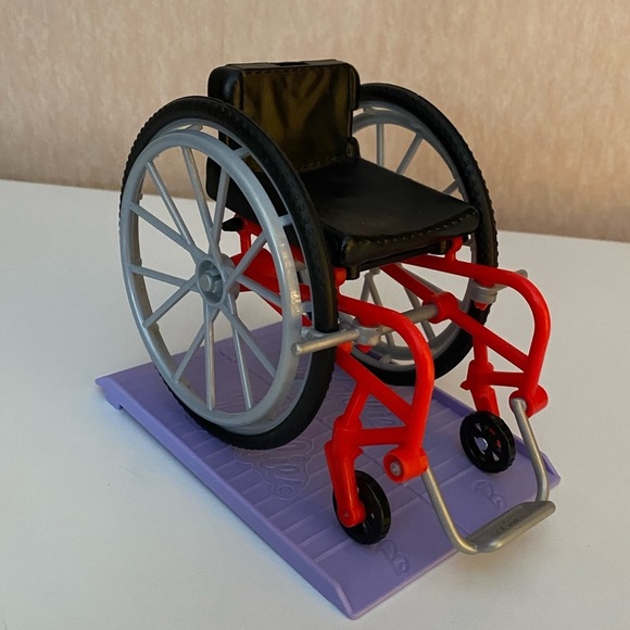 Barbie Doll Red + Green Wheelchair and Purple Ramp For 11” Dolls- See Pi… - Picture 4 of 15